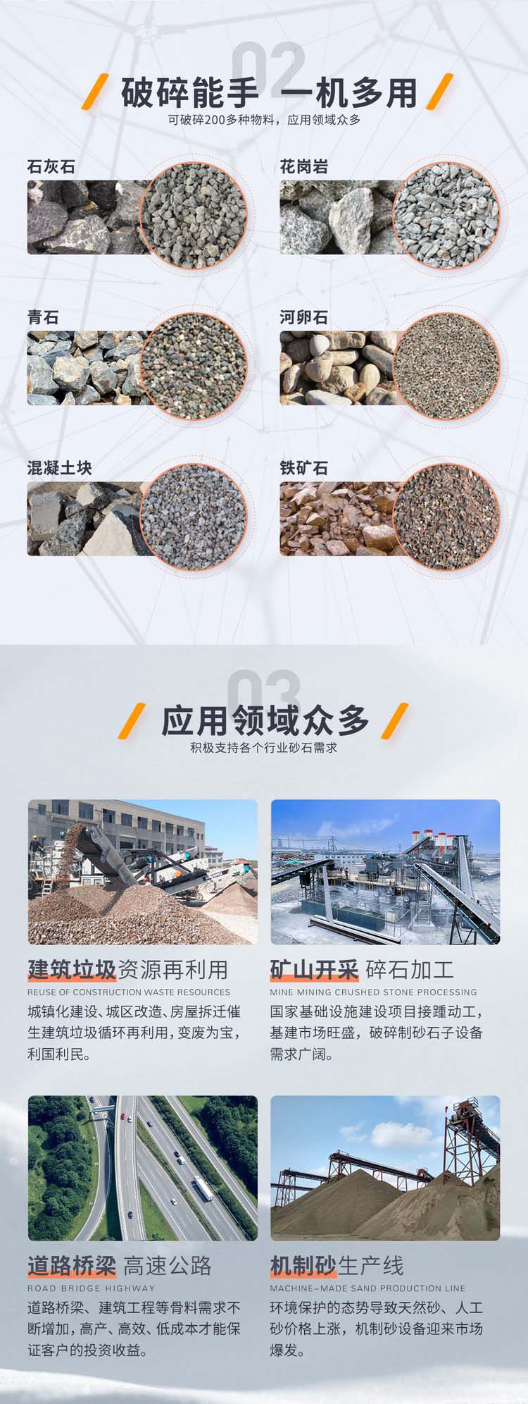 采石厂破碎机用途